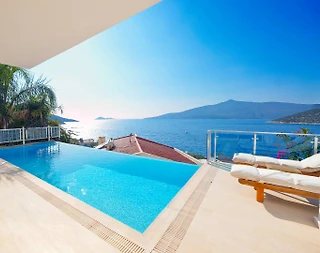 Kaş Kalkan'da Harika Deniz Manzaralı, Sonsuzluk Havuzlu, 3+1 Villa - 1