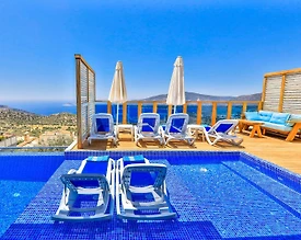 Kalkan Kördere'de Deniz Manzaralı, Özel Havuzlu, Hamamlı Villa - 3