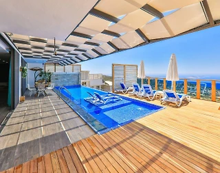 Kalkan Kördere'de Deniz Manzaralı, Özel Havuzlu, Hamamlı Villa - 4