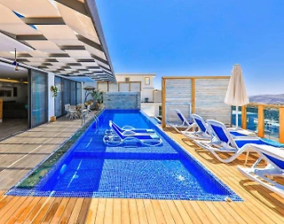 Kalkan Kördere'de Deniz Manzaralı, Özel Havuzlu, Hamamlı Villa - 5