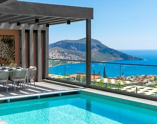 Kaş Kalkan'da Deniz Manzaralı, Özel Havuzlu, Jakuzili, Modern Villa - 4