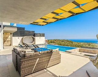 Kaş Bezirgan'da Panoramik Deniz Manzaralı, Özel Havuzlu, 3+1 Villa - 1