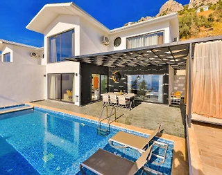 Kaş Bezirgan'da Deniz Manzaralı, Özel Havuzlu, Romantik Balayı Villası - 1