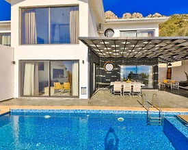 Kaş Bezirgan'da Deniz Manzaralı, Özel Havuzlu, Romantik Balayı Villası - 3