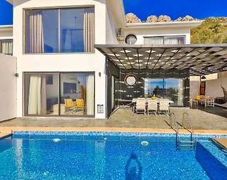 Kaş Bezirgan'da Deniz Manzaralı, Özel Havuzlu, Romantik Balayı Villası - 3