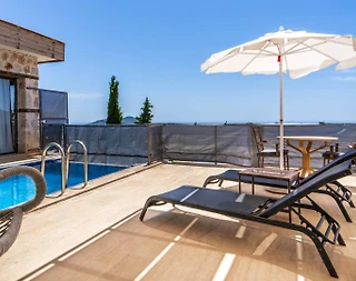 Kalkan Kördere'de Eşsiz Deniz Manzaralı, Özel Havuzlu, Balayı Villası - 5