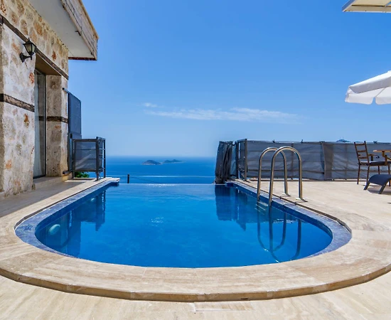 Kalkan Kördere'de Eşsiz Deniz Manzaralı, Özel Havuzlu, Balayı Villası - 1