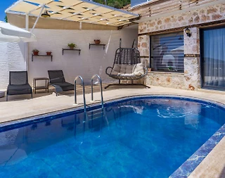 Kalkan Kördere'de Eşsiz Deniz Manzaralı, Özel Havuzlu, Balayı Villası - 2