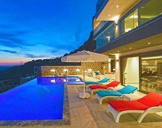 Kaş Bezirgan'da Muhteşem Deniz Manzaralı, Sonsuzluk Havuzlu, 3+1 Villa - 5