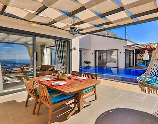 Kaş Bezirgan'da Muhteşem Deniz Manzaralı, Özel Havuzlu, 2+1, Şık Villa - 5