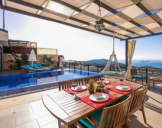 Kaş Bezirgan'da Muhteşem Deniz Manzaralı, Özel Havuzlu, 2+1, Şık Villa - 3