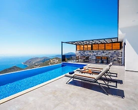 Kaş Bezirgan'da Deniz Manzaralı, Sonsuzluk Havuzlu, 2+1 Villa - 3