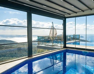 Kalkan Kördere'de Deniz Manzaralı, Kapalı Havuzlu, Jakuzili Kiralık Villa - 4