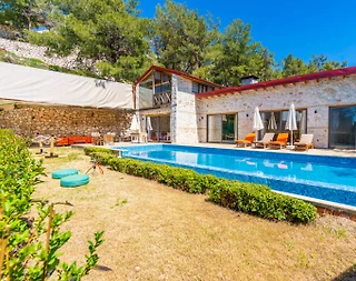 Kaş İslamlar'da Nezih Konumda, Özel Havuzlu, Taş Villa - 3