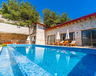 Kaş İslamlar'da Nezih Konumda, Özel Havuzlu, Taş Villa - 5