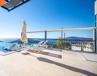 Kalkan Kördere'de Deniz Manzaralı, Kapalı Havuzlu, Jakuzili Kiralık Villa - 5