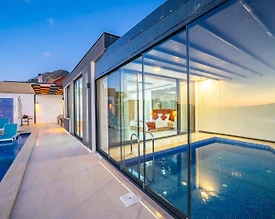 Kalkan Kördere'de Deniz Manzaralı, Kapalı Havuzlu, Jakuzili Kiralık Villa - 2