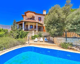 Kaş Andifli'de Deniz Manzaralı, Ortak Havuzlu, Taş Villa - 2