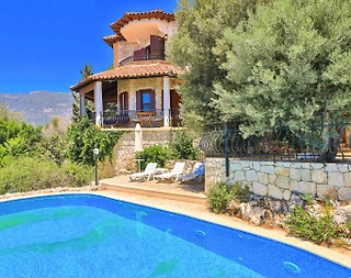 Kaş Andifli'de Deniz Manzaralı, Ortak Havuzlu, Taş Villa - 1