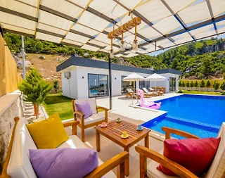 Kaş Aklar'da Gözlerden Uzak Konumda, Özel Havuzlu, Modern Villa - 3