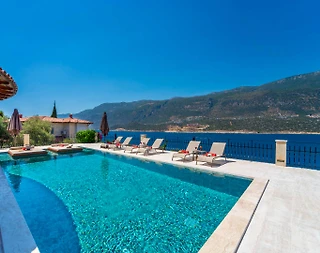 Kaş Andifli'de Enfes Deniz Manzaralı, Özel Havuzlu, Lüks Villa - 4