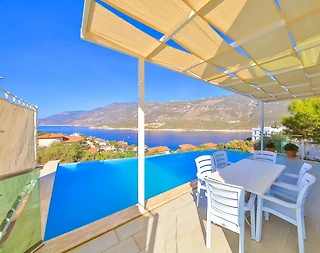 Kaş Andifli'de Enfes Deniz Manzaralı, Sonsuzluk Havuzlu, Modern Villa - 4