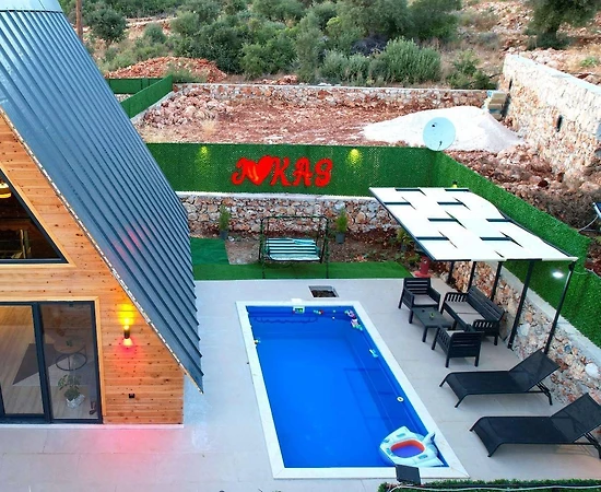 Kaş Bayındır'da Minimalist Tasarımlı, Özel Havuzlu, 2+1 Bungalov - 1