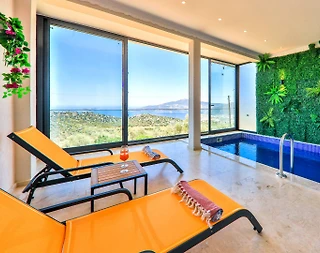 Kaş Bezirgan'da Balayı Çiftlerine Uygun, Kapalı Havuzlu, Kiralık Suit - 2