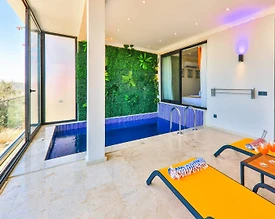 Kaş Bezirgan'da Balayı Çiftlerine Uygun, Kapalı Havuzlu, Kiralık Suit - 3