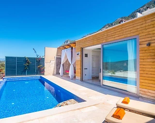 Kaş Bezirgan'da Deniz Manzaralı, Özel Havuzlu, Balayı Villası - 5