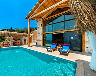 Kaş Bezirgan'da Deniz Manzaralı, Özel Havuzlu, Balayı Villası - 1