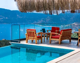Kaş Bezirgan'da Deniz Manzaralı, Özel Havuzlu, Balayı Villası - 2