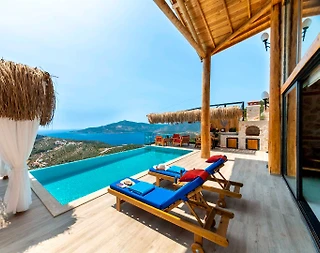 Kaş Bezirgan'da Deniz Manzaralı, Özel Havuzlu, Balayı Villası - 5