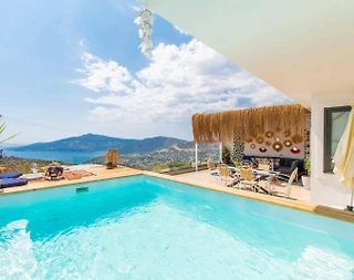 Kaş Bezirgan'da Deniz Manzaralı, Özel Havuzlu, Balayı Villası - 1