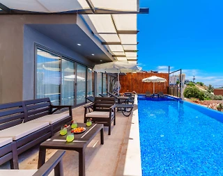 Kaş Bezirgan'da Deniz Manzaralı, Özel Havuzlu, Hamamlı, Lüks Villa - 4