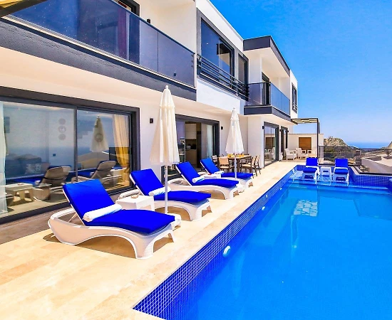 Kaş Bezirgan'da Deniz Manzaralı, Özel Havuzlu, Jakuzili, 3+1 Villa - 1