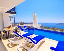 Kaş Bezirgan'da Deniz Manzaralı, Özel Havuzlu, Jakuzili, 3+1 Villa - 2