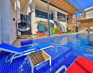 Kaş Bezirgan'da Deniz Manzaralı, Özel Havuzlu, Lüks Balayı Villası - 1