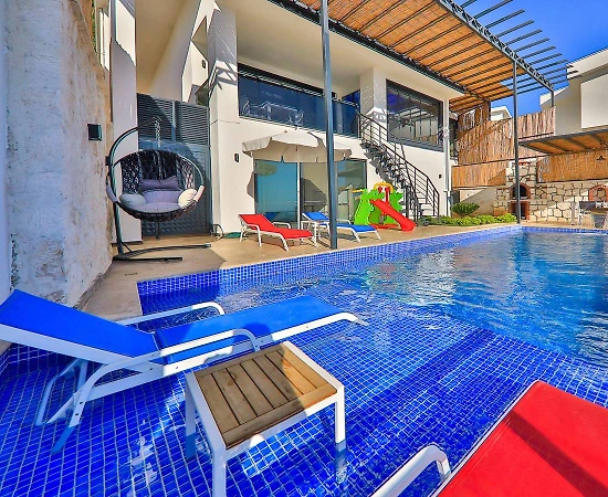 Kaş Bezirgan'da Deniz Manzaralı, Özel Havuzlu, Lüks Balayı Villası - 1
