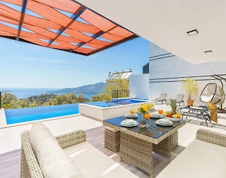 Kaş Bezirgan'da Deniz Manzaralı, Özel Havuzlu, Lüks Villa - 4