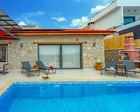 Kaş Bezirgan'da Enfes Deniz Manzaralı, Özel Havuzlu, Taş Villa - 3