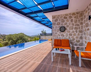 Kaş Bezirgan'da Doğa Manzaralı, Isıtmalı Havuzlu, Balayı Villası - 4