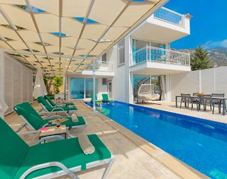 Kaş Bezirgan'da Doğa ve Deniz Manzaralı, Özel Havuzlu, Kiralık Villa - 5