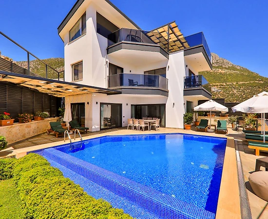 Kaş Bezirgan'da Enfes Deniz Manzaralı, Özel Havuzlu, 8 Kişilik Villa - 1