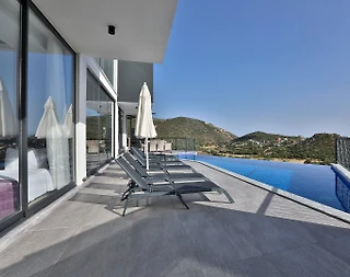 Kaş Bezirgan'da Olağanüstü Deniz Manzaralı, Özel Havuzlu, Ferah Villa - 4