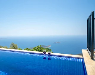 Kaş Bezirgan'da Büyüleyici Deniz Manzaralı, Özel Havuzlu, Lüks Villa - 4