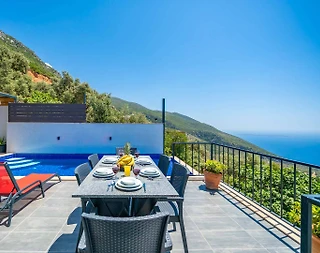 Kaş Bezirgan'da Büyüleyici Deniz Manzaralı, Özel Havuzlu, Lüks Villa - 5