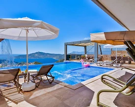 Kaş Bezirgan'da Enfes Deniz Manzaralı, Özel Havuzlu, Lüks Villa - 3