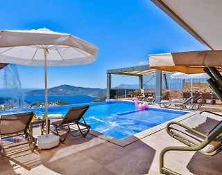 Kaş Bezirgan'da Enfes Deniz Manzaralı, Özel Havuzlu, Lüks Villa - 3