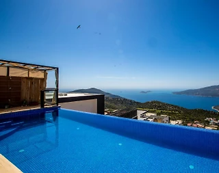 Kaş Bezirgan'da Enfes Deniz Manzaralı, Sonsuzluk Havuzlu, Kiralık Villa - 5